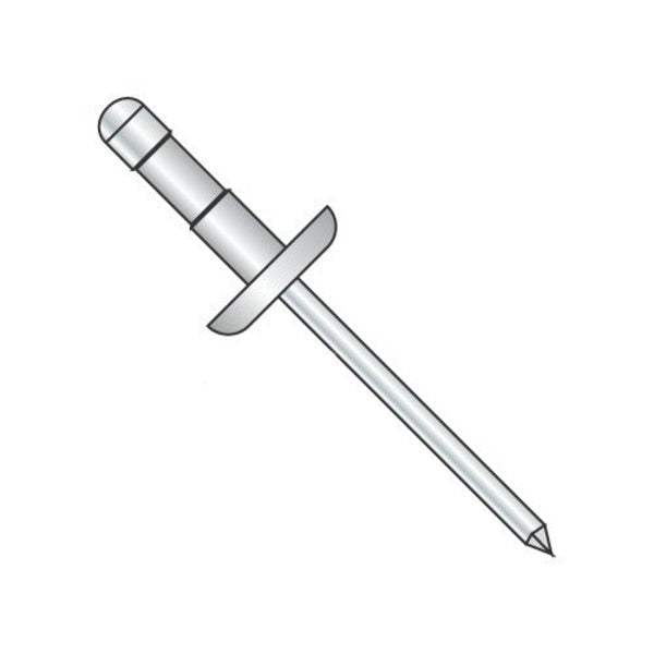 Multi-Grip Rivets,  Dome Head Head,  3/16" Dia.,  Aluminum Body,  3000 PK