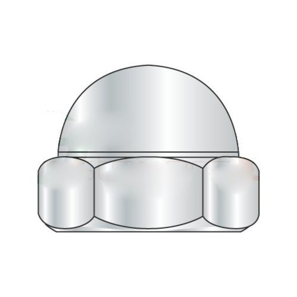Low Crown Cap Nut,  5/16"-18,  Steel,  Nickel Plated,  0.385 in H,  100 PK