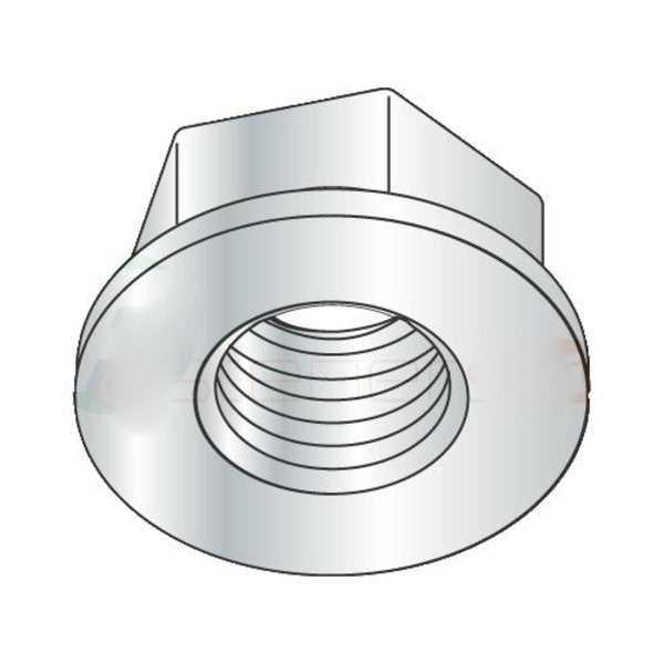 Flange Nut,  1/2"-13,  Steel,  Zinc Plated,  0.75 in Hex Wd,  0.31 in Hex Ht,  250 PK
