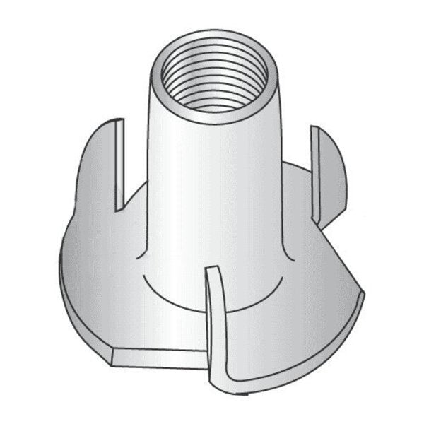 T-Nut,  3 Prongs,  #10-32,  18-8 Stainless Steel,  9/32 in Barrel Ht,  4000 PK