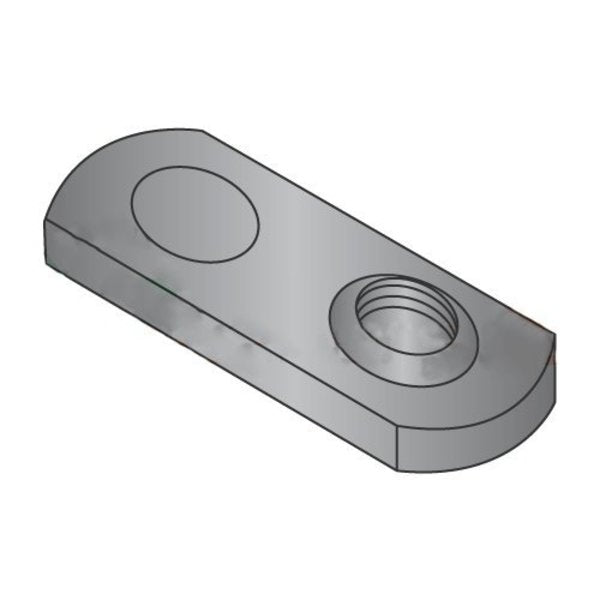 Tab Weld Nut,  3/8"-24,  Steel,  0.655 in Wd,  1.14 in Lg,  0.145 in Ht,  1000 PK