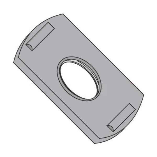 Tab Weld Nut,  #10-32,  Steel,  0.39 in Wd,  0.64 in Lg,  0.097 in Ht,  1000 PK