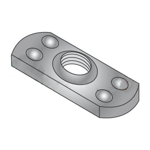 Tab Weld Nut,  3/8"-16,  Steel,  0.655 in Wd,  0.999 in Lg,  0.130 in Ht,  1000 PK