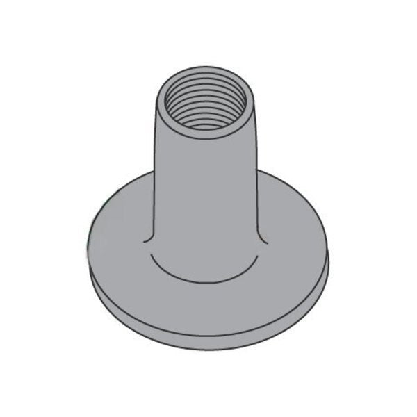 Round Weld Nut,  #6-32,  Steel,  9/16 in Wd,  9/16 in Lg,  1/4 in Ht,  1000 PK