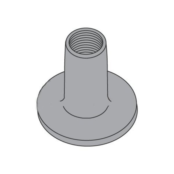 Round Weld Nut,  1/4"-20,  Steel,  3/4 in Wd,  3/4 in Lg,  5/16 in Ht,  1000 PK