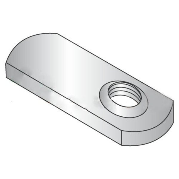 Tab Weld Nut,  3/8"-24,  18-8 Stainless Steel,  0.572 in Wd,  1.265 in Lg,  0.128 in Ht,  1000 PK