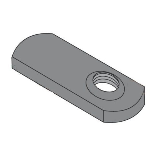 Tab Weld Nut,  1/4"-20,  Steel,  0.52 in Wd,  0.827 in Lg,  0.128 in Ht,  1000 PK