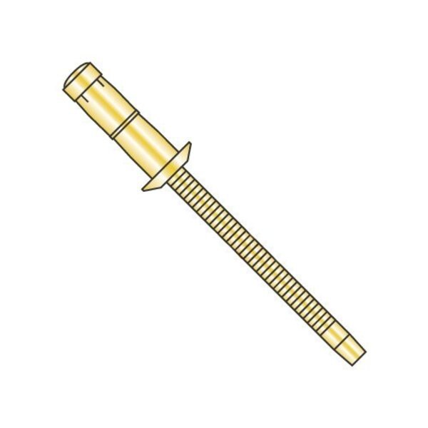Structural Rivets,  Dome Head Head,  3/16" Dia.,  0.453" L,  Steel Body,  4000 PK