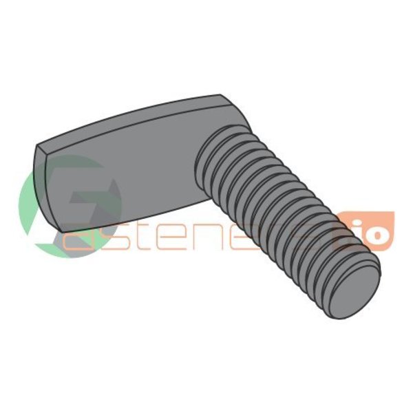 Weld Screw,  #8-32,  3/4 in,  Flat 90 Deg. Spade,  Steel,  Plain Finish,  1000 PK
