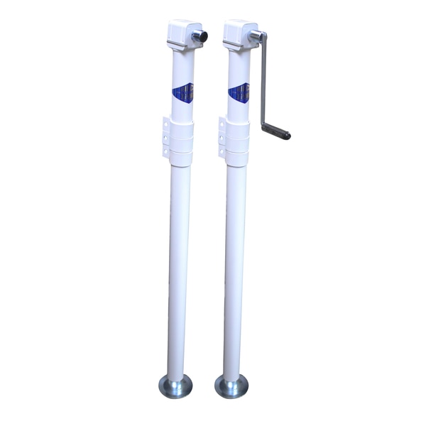 Rieco Titan 44321 Mechanical Four Corner Jack With C-Ring Clamp - White Jack,  2 Pack