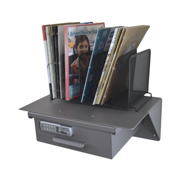 Aluminum Wall/Under Counter Mounted Work Surface with Small Lockable E