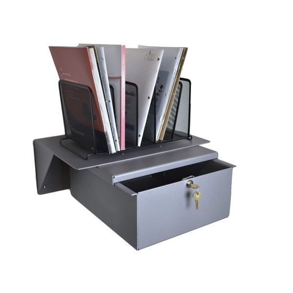 Aluminum Wall/Under Counter Mounted Work Surface with Large Lockable D