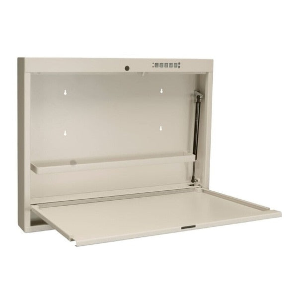 Mountable Wall Desk with Modern E-Lock In Beige (23.75"H X 30"W X 4"D)