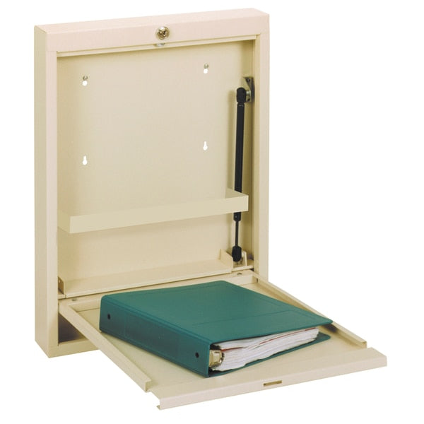 Slim Line Self Close Wall Desk,  Beige (23.75"h X 18"W X 3"D)