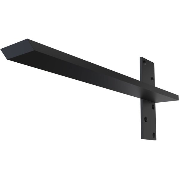 2 1/2"W x 18"D Floating Steel Heavy Duty Wall Mount,  Powder Coated Black