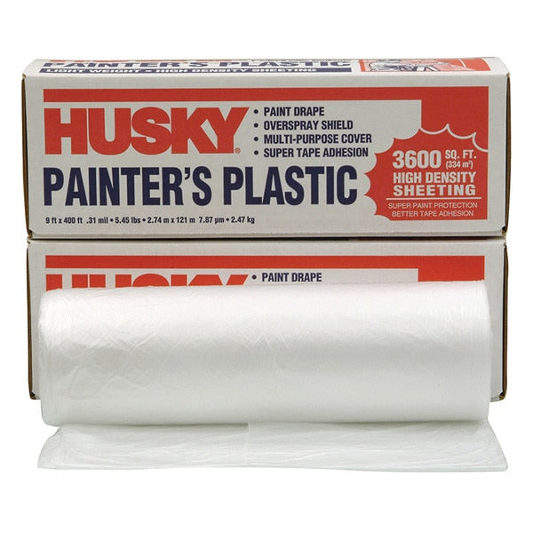 9" x 400' Husky .31-Mil High Density Painter's Plastic