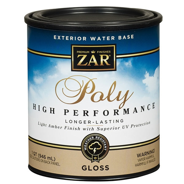 1 Qt Light Amber Zar Water-Based Exterior Polyurethane Gloss