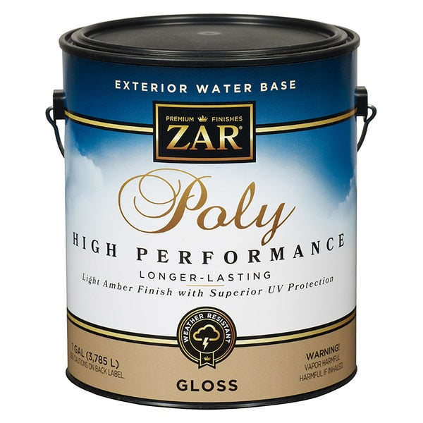 1 Gal Light Amber Zar Water-Based Exterior Polyurethane Gloss