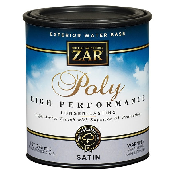 1 Qt Light Amber Zar Water-Based Exterior Polyurethane Satin