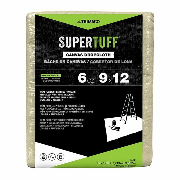 9' x 12' SuperTuff Canvas Drop Cloth,  6-Ounce Utility