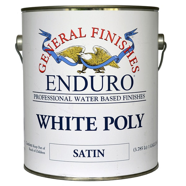 1 Gal White Enduro White Poly Water-Based Topcoat Pigmented,  Satin