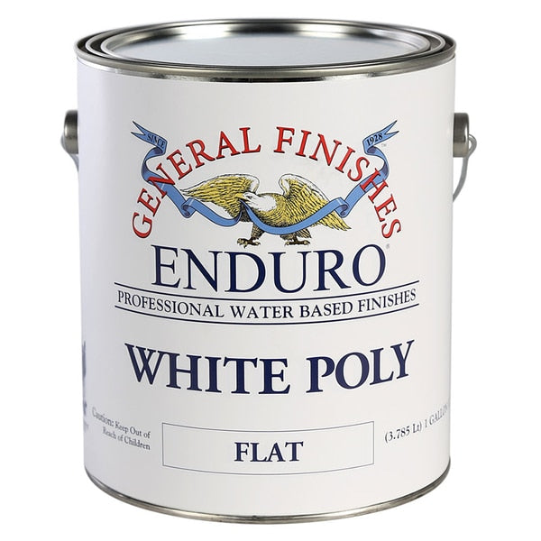 1 Gal White Enduro White Poly Water-Based Topcoat Pigmented,  Flat