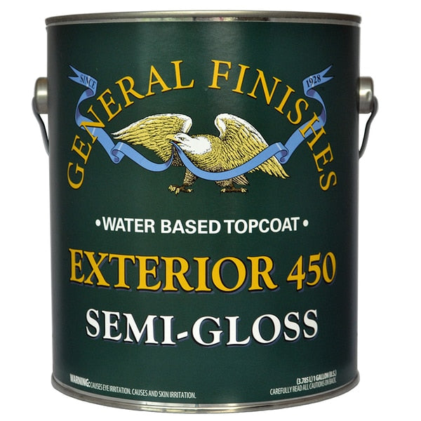 1 Gal Clear Exterior 450 Topcoat Water-Based Topcoat,  Semi-Gloss