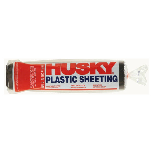 10' x 25' Black Husky 4-Mil Low Density Plastic Sheeting