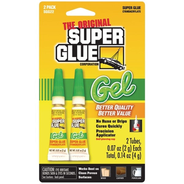 Thick-Gel Super Glue Tube,  Pack/2