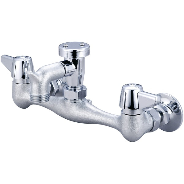 Two Handle Wallmount Service Sink Faucet,  NPT,  Wallmount,  Rough Chrome,  Weight: 4.2