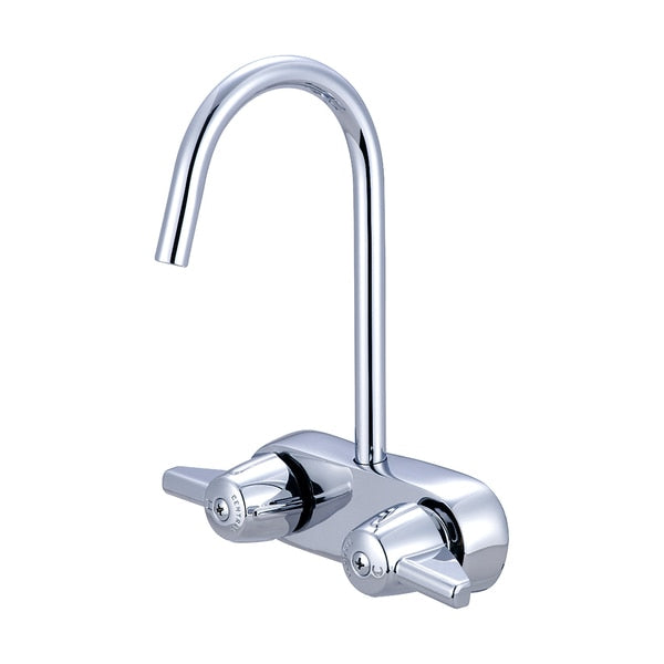 Two Handle Leg Tub Faucet,  Polished Chrome,  Wall