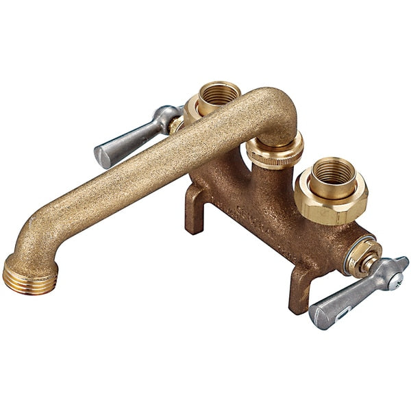 Two Handle Laundry Faucet,  IP,  Cooper Sweat,  Centerset,  Rough Brass,  Overall Width: 7.5"