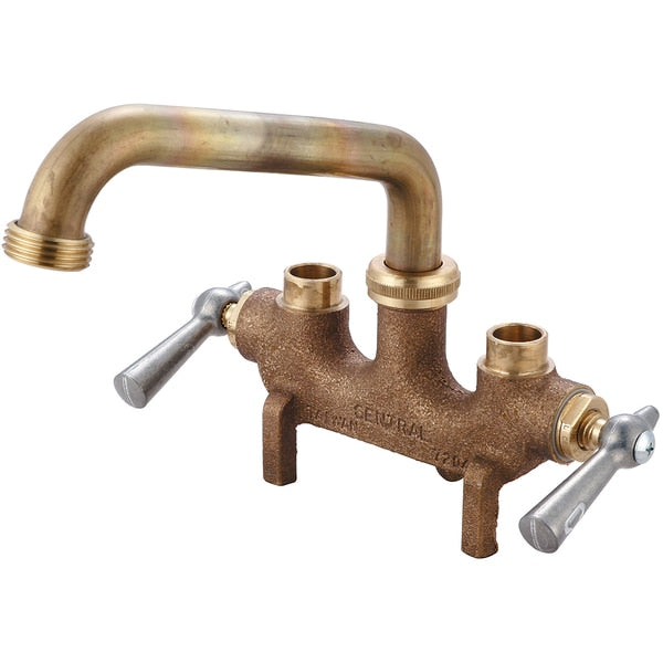 Two Handle Laundry Faucet,  Direct Sweat,  Centerset,  Rough Brass
