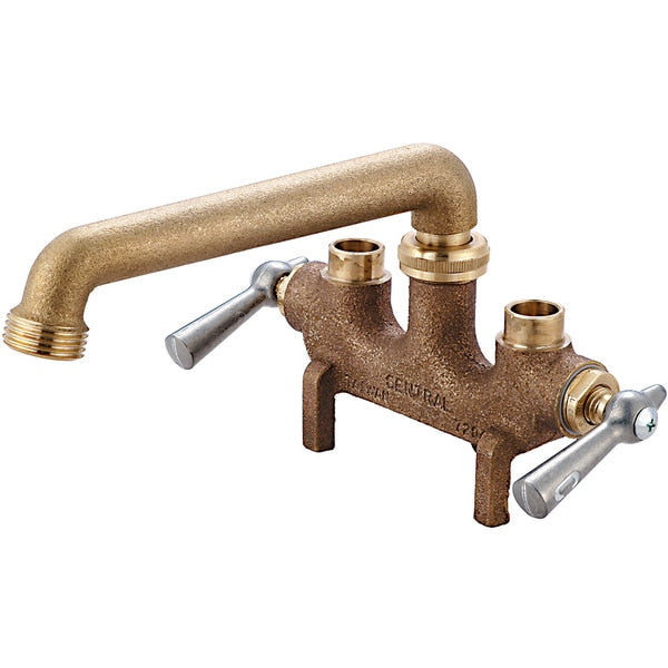 Two Handle Laundry Faucet,  Direct Sweat,  Centerset,  Rough Brass,  Connection Size: 1/2"