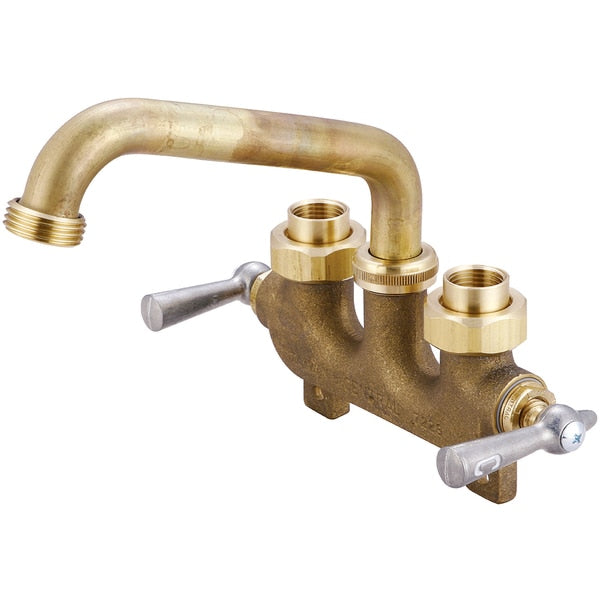 Two Handle Laundry Faucet,  IP,  Cooper Sweat,  Centerset,  Rough Brass