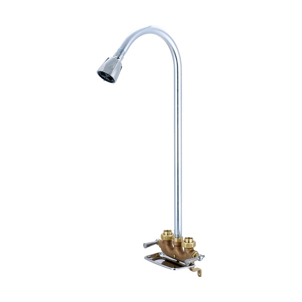 Two Handle Utility Shower,  IP,  Cooper Sweat,  Wallmount,  Rough Brass