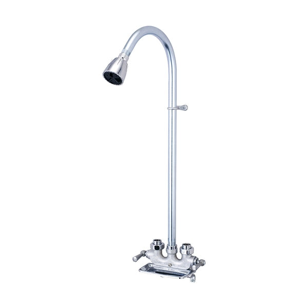 Two Handle Utility Shower,  IP,  Cooper Sweat,  Wallmount,  Rough Chrome