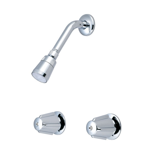 Two Handle Shower Set,  IPS,  Wallmount,  Polished Chrome,  Weight: 4.2