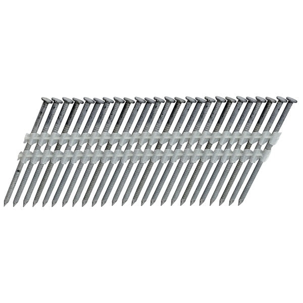 Collated Ring Shank Nail,  3 in L,  Galvanized,  Round Head,  21 Degrees