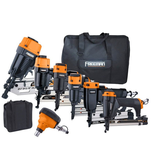 Complete Pneumatic Nail Gun Combo Kit W/ 21-Degree Framing Nailer and