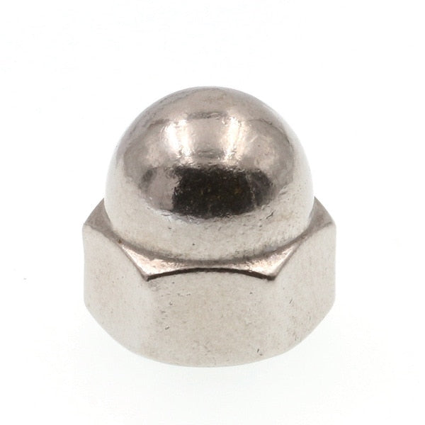 Cap Nut,  1/4"-20,  18-8 Stainless Steel,  Plain,  25 PK