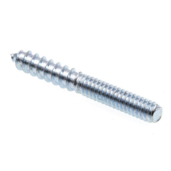 Hanger Bolt,  2 in,  Steel,  Plain Finish,  10 PK