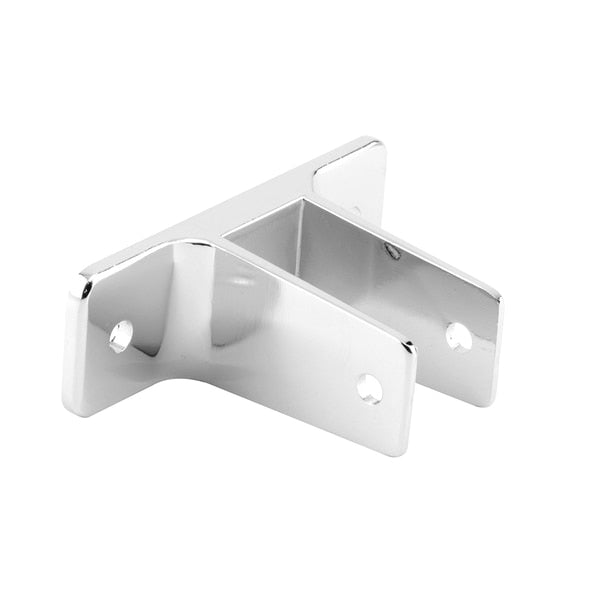 Two Ear Wall Bracket,  For 1 in. Panels,  Zinc Alloy,  Chrome Plated