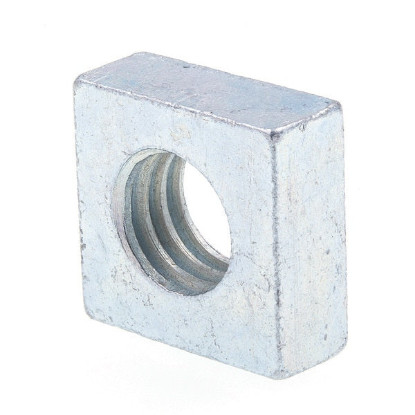 Square Nuts,  3/8 in-16,  Zinc Plated Steel,  25-Pack