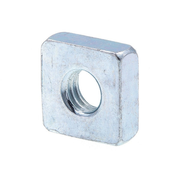 Square Nuts,  #10-32,  Zinc Plated Steel,  10-Pack