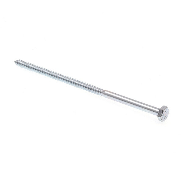 Hex Lag Screw 1/4in X 6in A307 Grade A Zinc Plated Steel 100PK