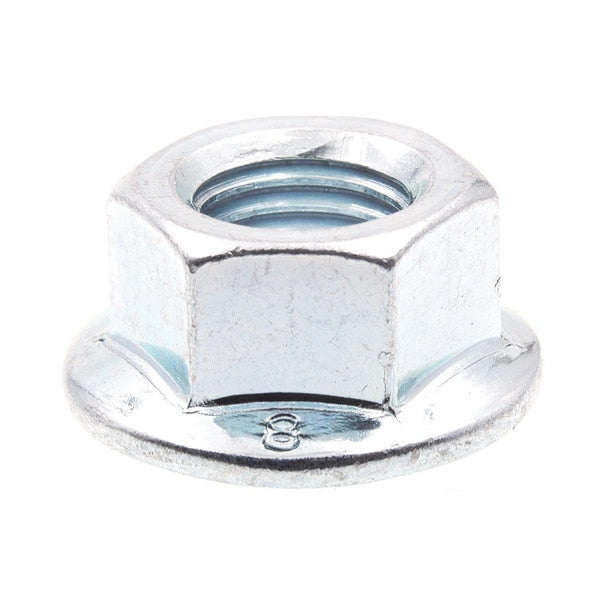 Flange Nut,  M10-1.25,  Steel,  Class 8,  Zinc Plated,  10 PK