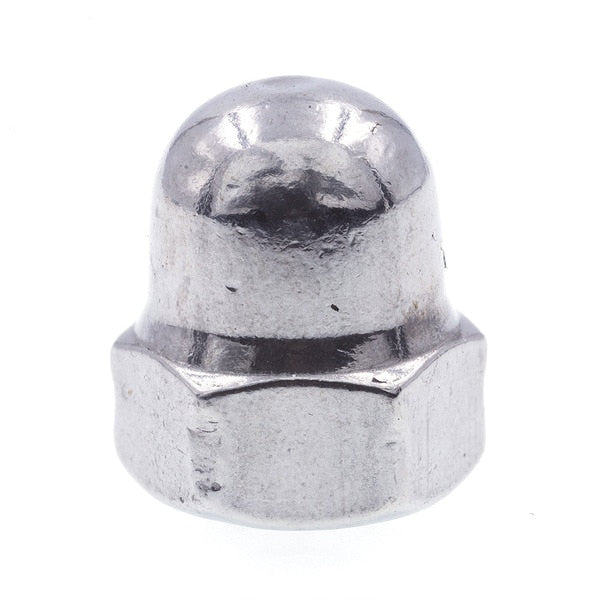 Cap Nut,  M5-0.80,  Stainless Steel,  Plain,  10 PK