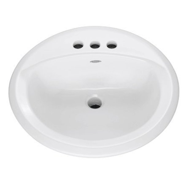 Sink Lav Round Drop-In White