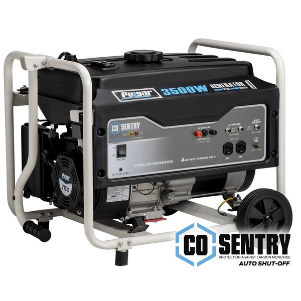3, 500-Watt Gasoline Powered Portable Generator with Mobility Kit and CO Alert